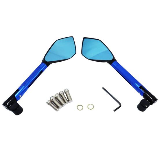 Imagem de Retrovisor Esportivo Hornet Cb650f/650r/1000r Alumínio Azul - Illion