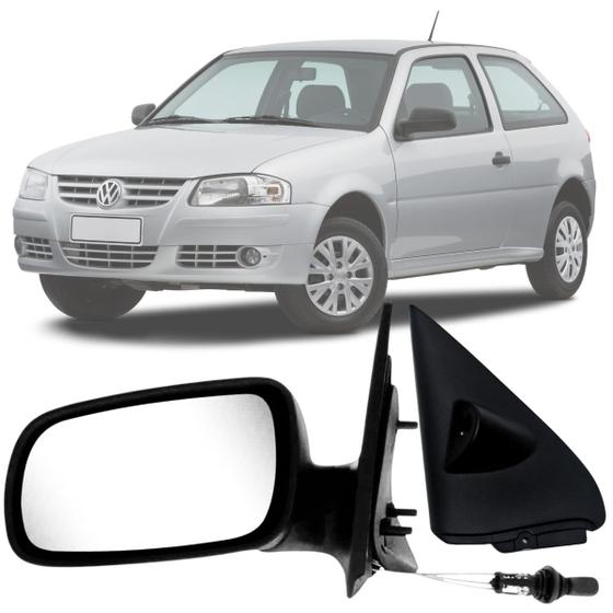 Imagem de Retrovisor Esquerdo e Acabamento Volkswagen Parati Gol G3 G4 2000 2001 2002 a 2013 2014 para 2 Portas com Controle
