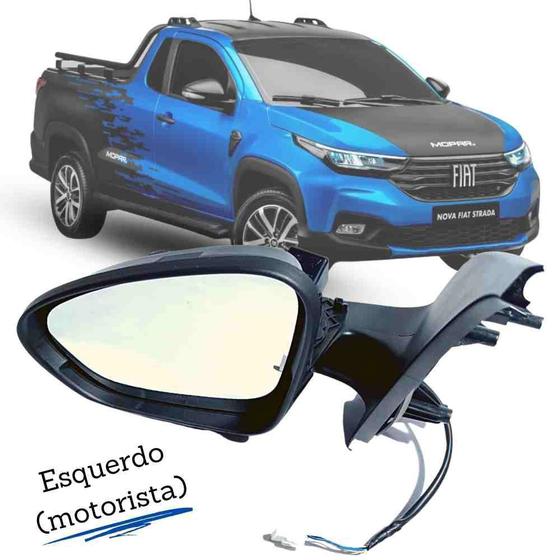 Imagem de Retrovisor Esquerdo (motorista) Fiat Strada 2020 2021 2022 Elétrico com Seta Original Mopar