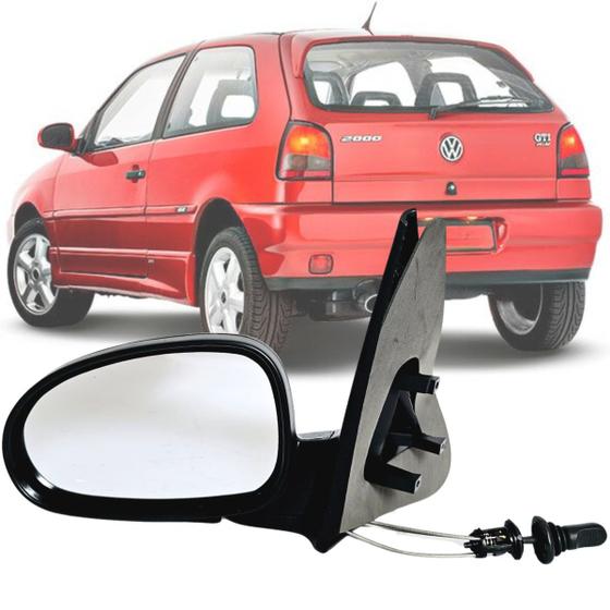 Imagem de Retrovisor Esquerdo Volkswagen Gol Bola G2 95 96 97 98 99 de 2 Portas com Controle Motorista