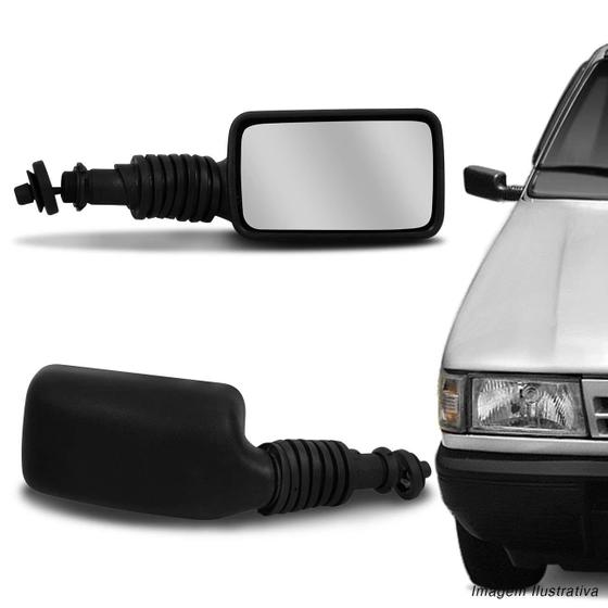 Imagem de Retrovisor Fiat Uno ELX 1994 1995 Preto Com Controle Interno e Espelho 2 e 4 Portas
