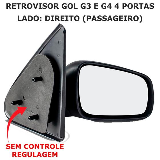 Imagem de Retrovisor Gol Saveiro Parati G3 G4 1999 a 2008 4P Fixo LD