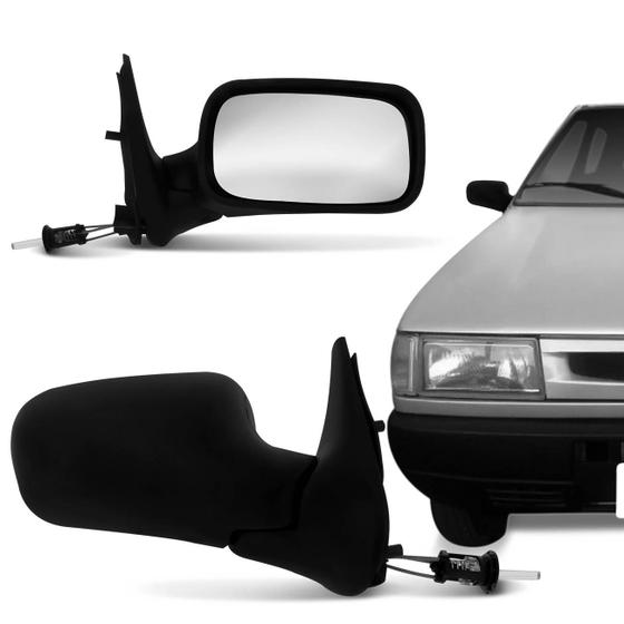 Imagem de Retrovisor Uno Fire 2001 2002 2003 2004 2005 com Controle 4 Portas Preto