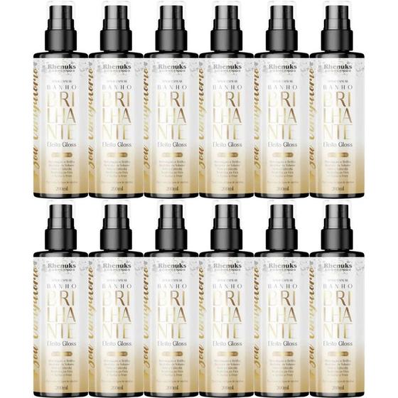 Imagem de Revenda 12 Spray Capilar Banho Brilhante Efeito Gloss Reduz o Frizz 200ml