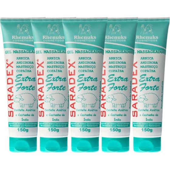 Imagem de Revenda 5 Gel Massageador Saradex Extra Forte Com Copaíba