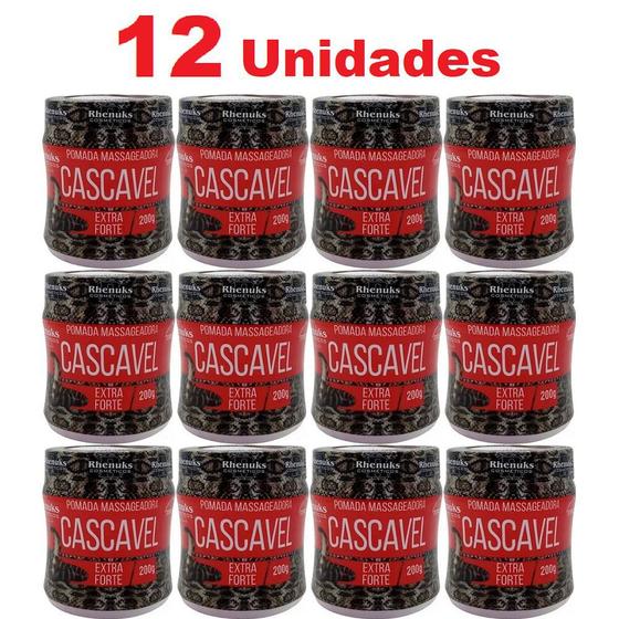 Imagem de Revenda Atacado 12 Pomada Massageadora Cascavel Extra Forte Para Coluna 200g