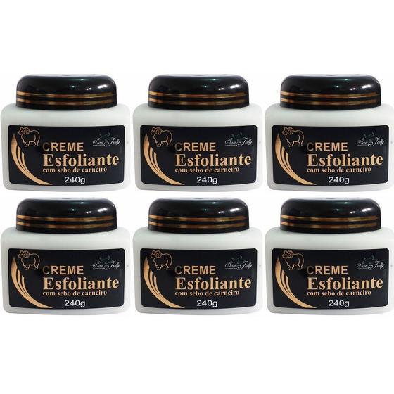 Imagem de Revenda Atacado 6 Creme Esfoliante Com Sebo de Carneiro 240g Para Pés Mãos Corpo