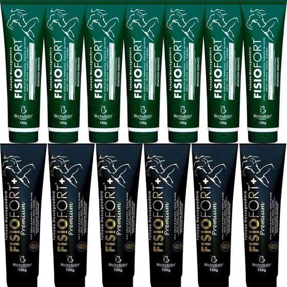 Imagem de Revenda Atacado 7 Pomada Massageadora Fisiofort 150g + 6 Pomada Massageadora Fisiofort Premium 150g