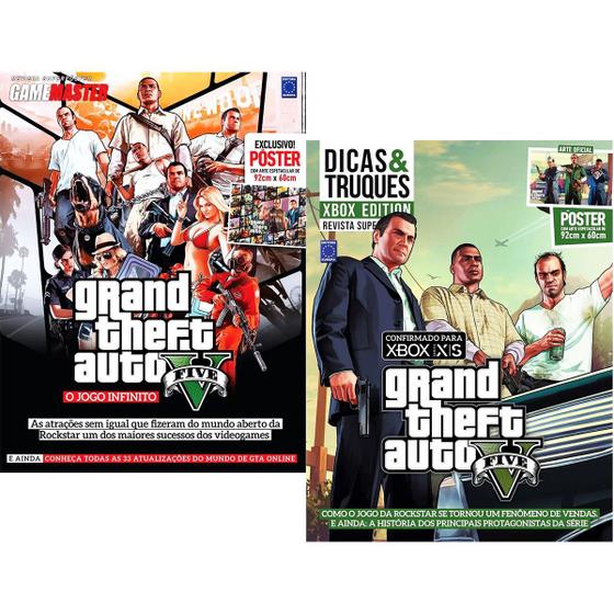 Imagem de Revista Pôster Game Grand Theft Auto V GTAV Kit 2 Volumes