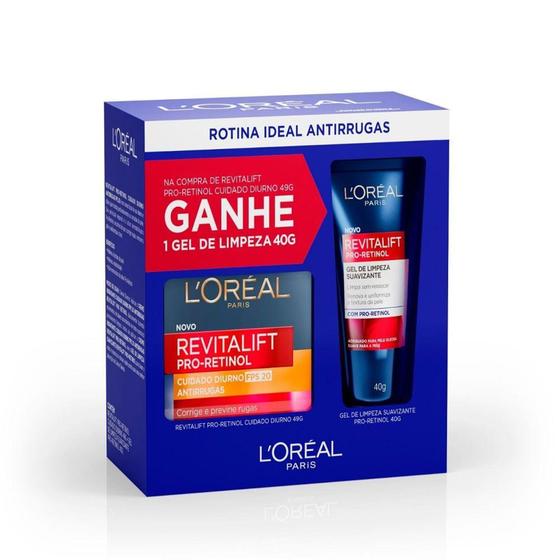 Imagem de Revitalift Pro-Retinol Diurno Antirrugas 49g + Gel de Limpeza Suavizante Revitalift 40g
