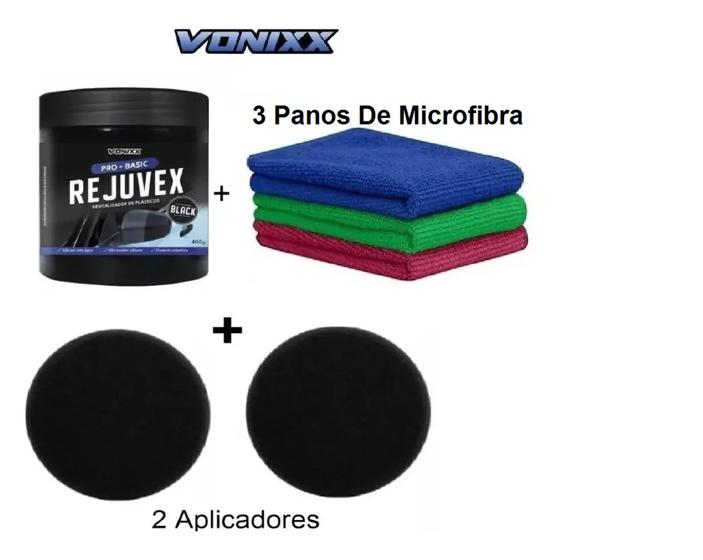Imagem de Revitalizador Plástico Vonixx Rejuvex Black 400g + Aplicador