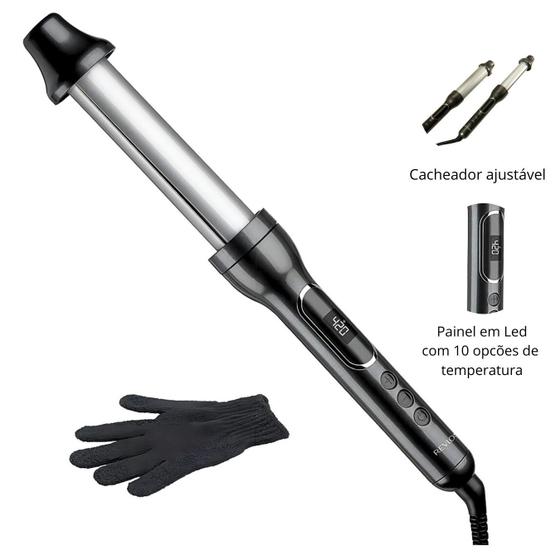 Imagem de Revlon Cacheador e Modelador de Cachos Ajustável 2 em 1 Double Curl Cachos Diferentes tamanho com controle de danos Bivolt