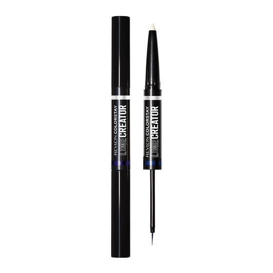 Imagem de Revlon ColorStay Line Creator, delineador líquido de ponta dupla e lápis Kohl esfumaçado, maquiagem para os olhos à prova d'água e à prova de transferência, 154 fresco como gelo, 0,004 oz