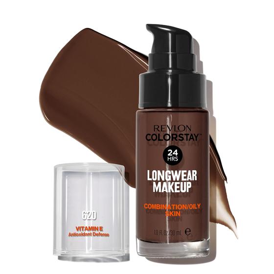 Imagem de Revlon ColorStay Liquid Foundation Maquiagem para Combinação/Pele Oleosa SPF 15, Cobertura Longwear Média-Completa com Acabamento Matte, Java (620), 1.0 oz