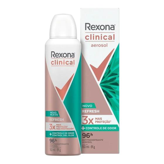 Imagem de Rexona Desodorante Clinical Refresh Antitranspirante Aerosol Feminino 150ml 7891150089952