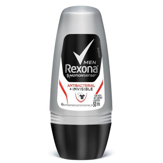 Imagem de Rexona men desodorante roll-on antibacterial + invisible com 50ml