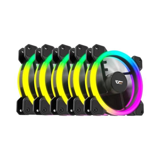 Imagem de Rgb Argb Darkflash Dr11 Kits De Ventiladores De Caixa De Pc Com Resfriamento De Anel Duplo De 6