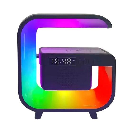 Imagem de RGB Night Light Carregador Sem Fio Almofada Suporte Alto-falante 15W Carregamento Rápido Para iPhone