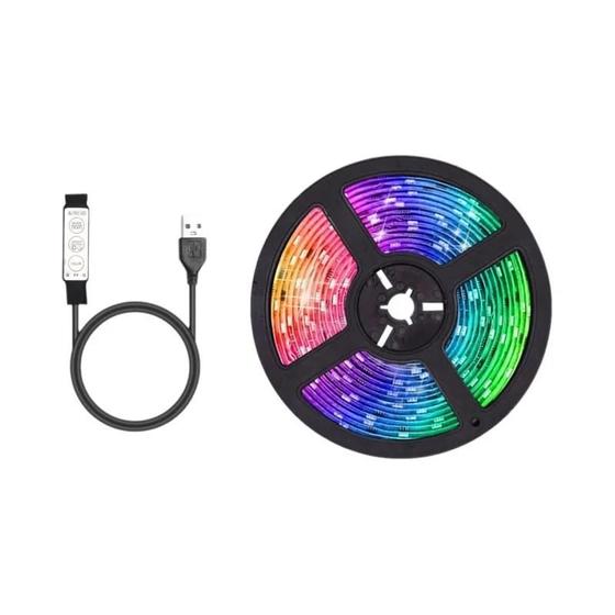 Imagem de Rgb Usb Led Strip Light 5050 Controle Infravermelho 24 Teclas Mudança De Cor Para Decoração De