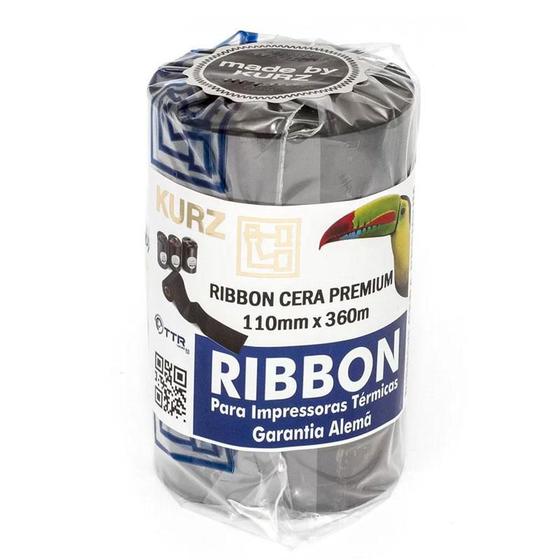 Imagem de Ribbon cera Premium para impressora térmica 110mmx360m Pct com 1 rolo Kurz