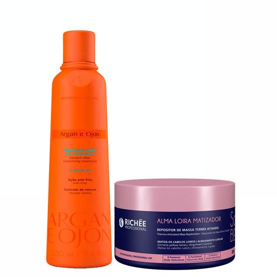 Imagem de Richée Kit Leave-in Argan Ojon+Repositor de Massa Soul Blond