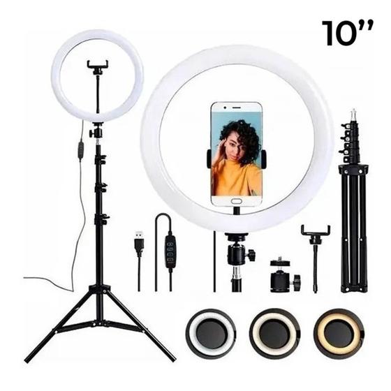 Imagem de Ring Light 10 12 14 Polegadas com Tripé 2.1M Profissional