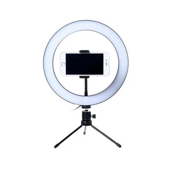 Imagem de Ring Light 10 26cm com Tripé e Suporte Celular