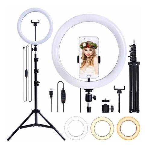 Imagem de Ring Light 10 Polegada 26cm Led Mesa Iluminador Pequena Tripé KIT BLOGUEIRA Tripe 2m