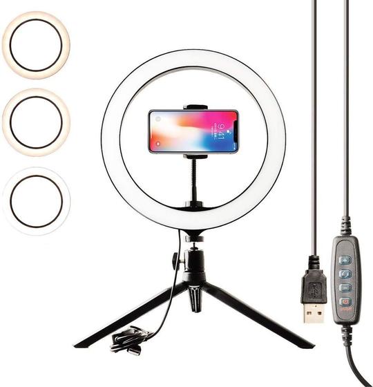 Imagem de Ring Light 10 Polegadas (26Cm) Com Tripe De Mesa