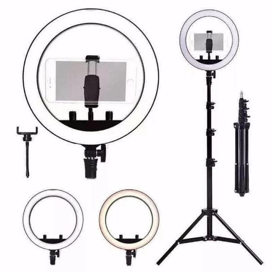 Imagem de Ring Light 10 Polegadas 26Cm Kit Completo Tripé E Dimmer