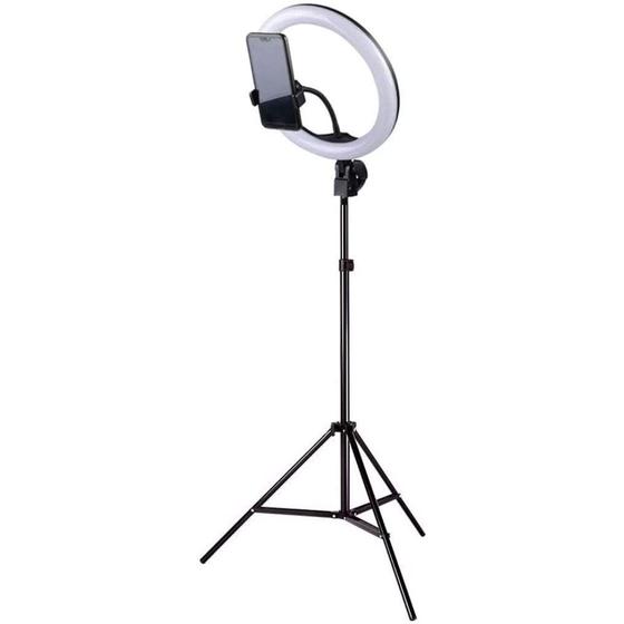 Ring Light 10 + Tripé 1,8m Iluminador 26cm com Tripé 120 Led - EBAY Imagem de Ring Light 10 + Tripé 1,8m Iluminador 26cm com Tripé 120 Led