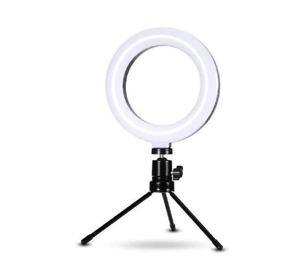 Imagem de Ring Light 6 Led Com Tripé, 16Cm De Diâmetro