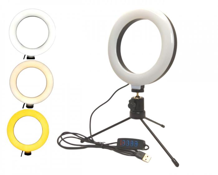 Imagem de Ring Light 6"-LEY-43-C/TRIPÉ DE MESA - Lehmox