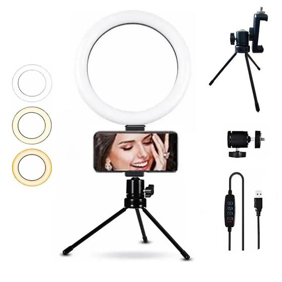 Imagem de Ring Light 6 Polegadas de Mesa com Suporte de Celular