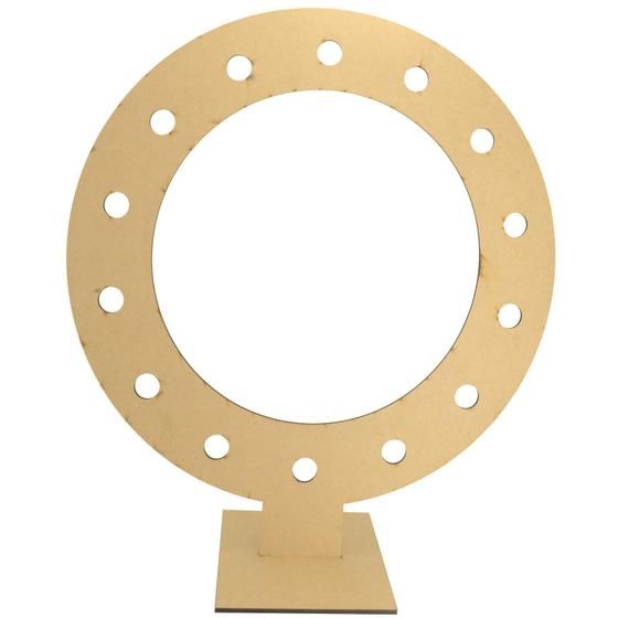 Imagem de Ring Light 60cm E 12 Furos Com Moldura Mdf 6mm Madeira