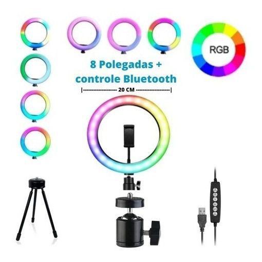 Imagem de Ring Light 8 Polegadas + Tripé De Mesa + Suporte Celular iluminador