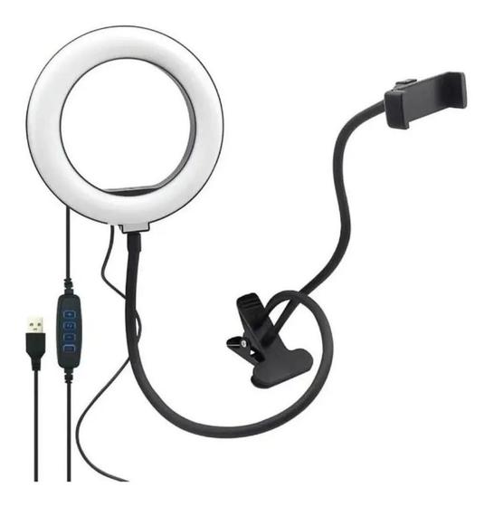 Imagem de Ring Light Articulado Celular Luz Iluminação Led 16cm 2 Em 1