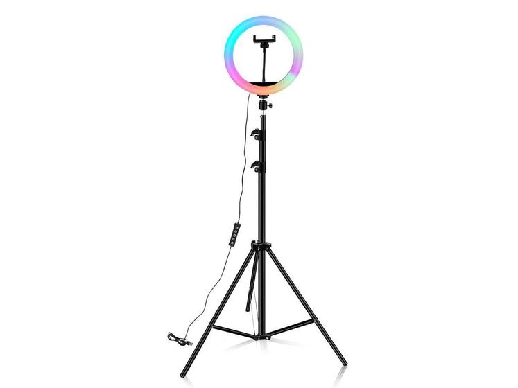 Imagem de Ring Light Colorida Celular 17 Modos De Cores Rgb 26Cm