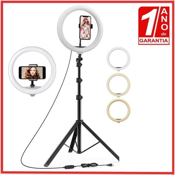 Imagem de Ring Light de 30cm com Tripé de 2,10m com 1 Ano de Garantia