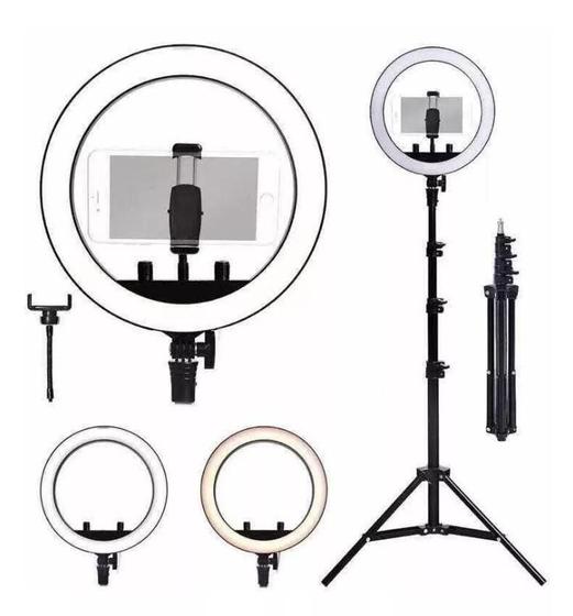 Imagem de Ring Light De Fotografia 3 Iluminações Led 26Cm + Tripe