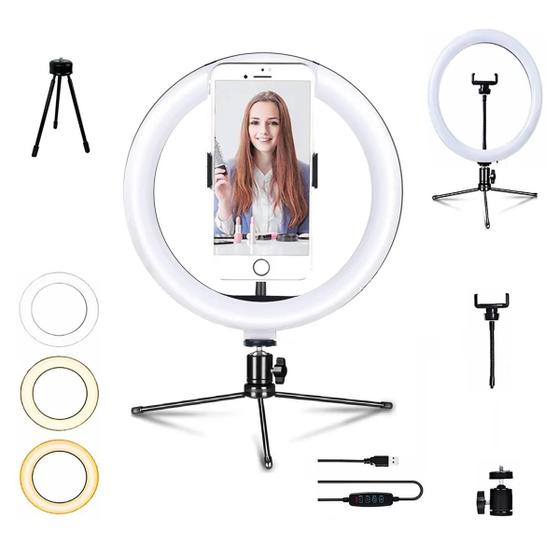 Imagem de Ring Light De Mesa 8 Para Foto E Video, Luz Leds