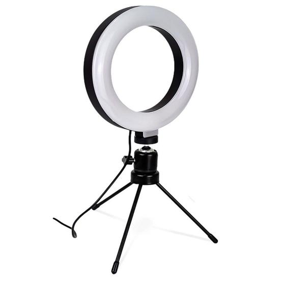 Imagem de Ring Light de Mesa com Suporte Para Celular 6 Polegadas 16cm