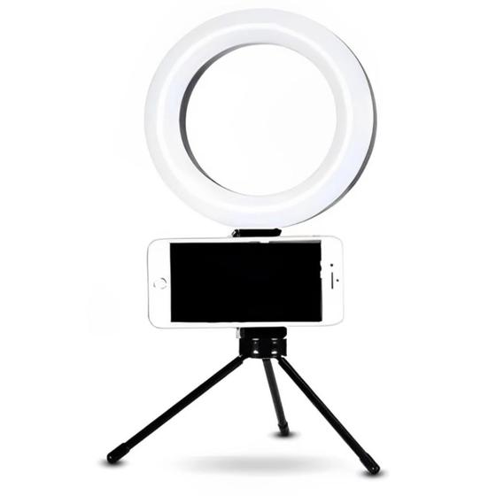 Imagem de Ring Light De Mesa Com Tripé Selfie Maquiagem Vídeo  3 Tons