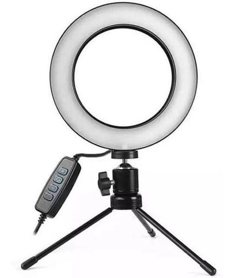 Imagem de Ring Light De Mesa Iluminador De Led Tripé 6 Polegadas 16Cm