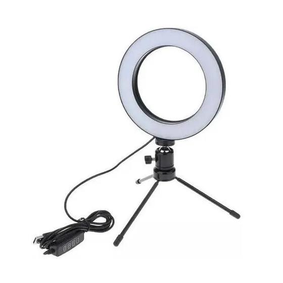 Imagem de Ring Light de Mesa Led com Tripé 10 Níveis de Intensidade