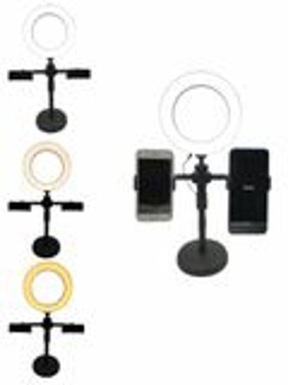 Imagem de Ring Light de Mesa Portátil Com 2 Suporte Articulado Vídeo e Foto WS-868