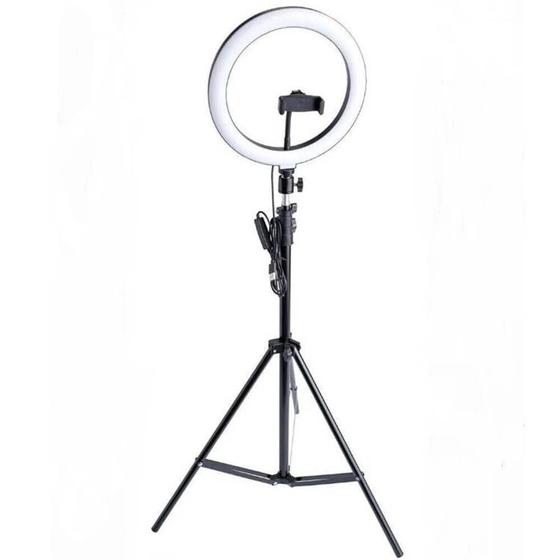 Imagem de Ring Light Iluminador 26Cm 10 Polegadas + Tripé Completo