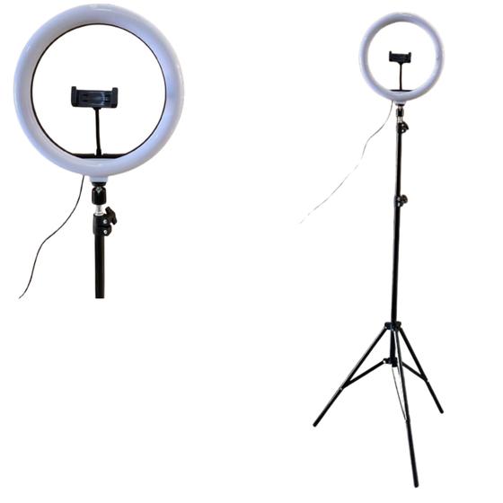 Imagem de Ring Light Iluminador Anel Luz 30cm 12' make maquiagem tripé