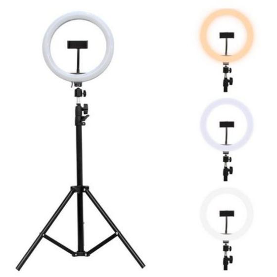 Imagem de Ring Light Iluminador Led 10 Polegada 26cm + Tripé 1,10m Profissional Blogueira Youtube MS 322