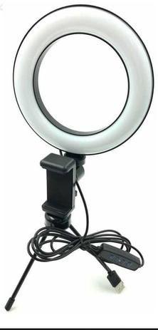 Imagem de Ring Light Iluminador Led Com Tripé Anel 16cm Suporte para Celular - Rfl